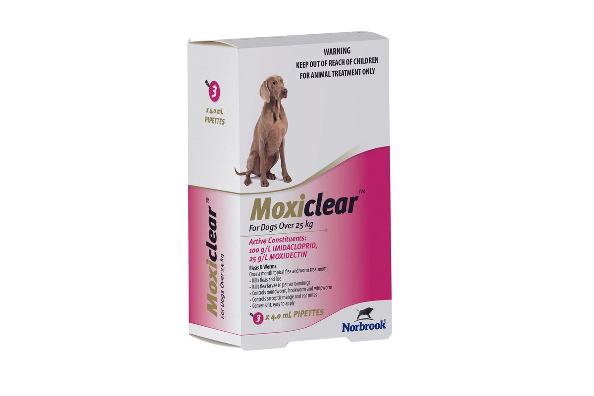 Moxiclear Flea & Worm Treatment for Dogs Over 25kg - 3 Pack