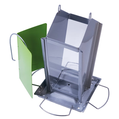 Bird Feeder Nobby LYS - Metal Seed Dispenser with 4 Perches | Gray/Green