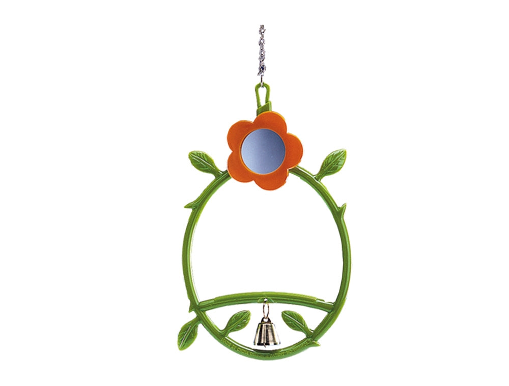 Bird Flower-Swing with Bell Toy 17cm - Interactive Cage Swing