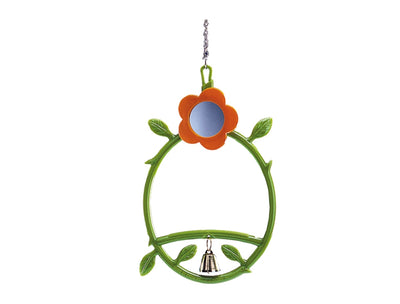 Bird Flower-Swing with Bell Toy 17cm - Interactive Cage Swing
