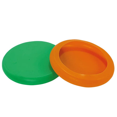 Silicone Can Lid Pack of 2 - 11.5cm Pet Food Container Covers (Blue & Orange)