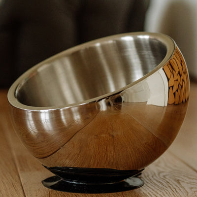Stainless Steel Dog Bowl - Double Walled with Suction Cup Base