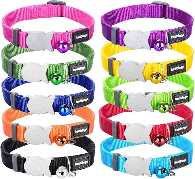 Red Dingo safety cat Collar With Break-Away Clip Design Paws