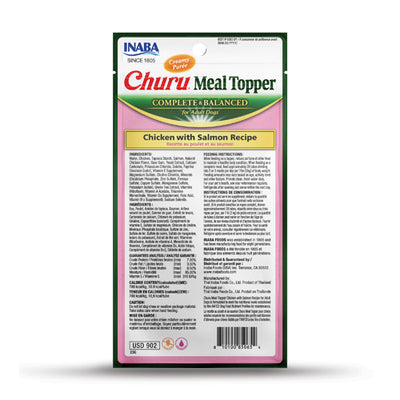 Inaba Churu Meal Topper Chicken with Salmon for Adult Dogs - Creamy Dog Food Topper
