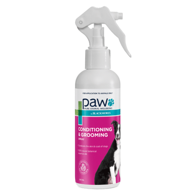 PAW Conditioning & Grooming Spray bottle on a white background