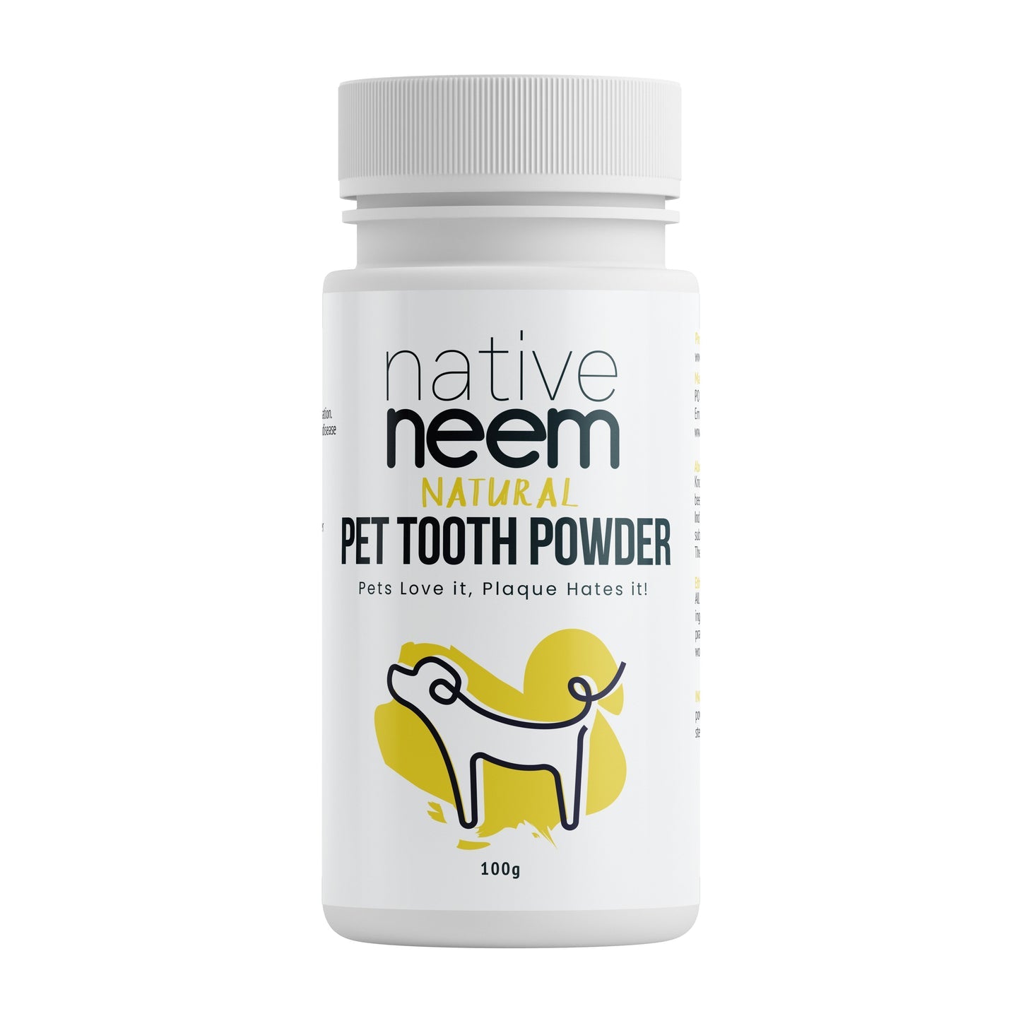 Pet Tooth Powder Organic Neem 100g - Natural Dental Care for Dogs & Cats | BioGro Certified