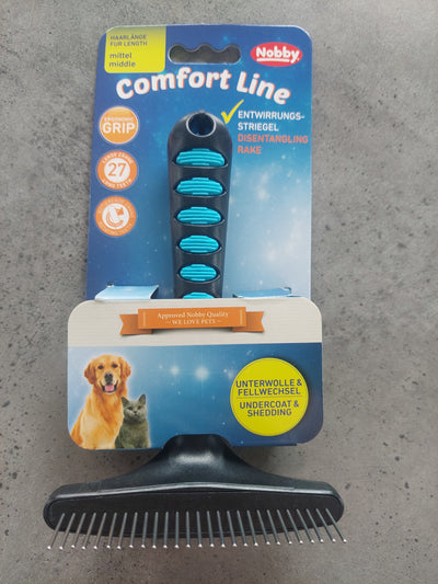 Dog Detangling Brush Comfort Line - Rotating Teeth Currycomb | Nobby