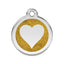 Gold heart-shaped pendant on a white background