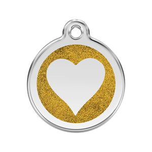 Gold heart-shaped pendant on a white background