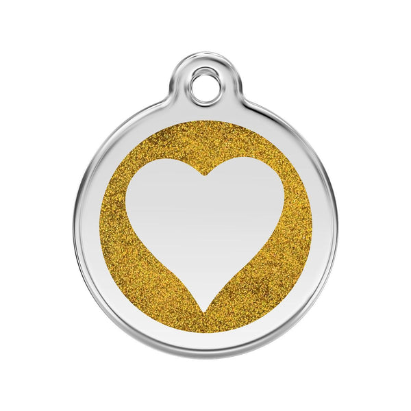 Gold heart-shaped pendant on a white background