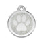 RedDingo Glitter Paw Print Dog ID Tag - Stainless Steel with Lifetime Guarantee