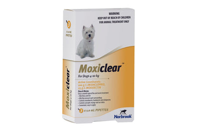 Moxiclear Flea & Worm Treatment for Dogs 4-10kg - 3 Pack