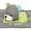 Gray plush toy with green accents on a matching blanket, branded 'My Catnip'.