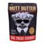 Mutt Butter dog treat cookies packaging with a dog illustration on a black background