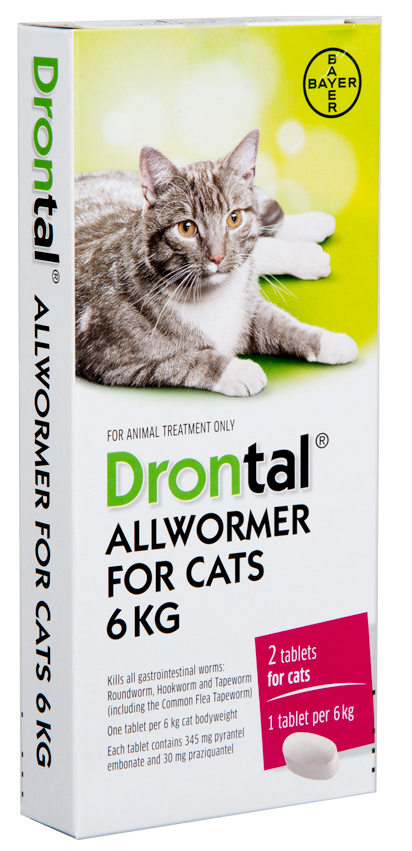 Drontal Worm Treatment for Cats 6kg+ - 2 Pack