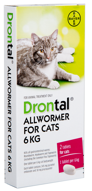 Drontal Worm Treatment for Cats 6kg+ - 2 Pack
