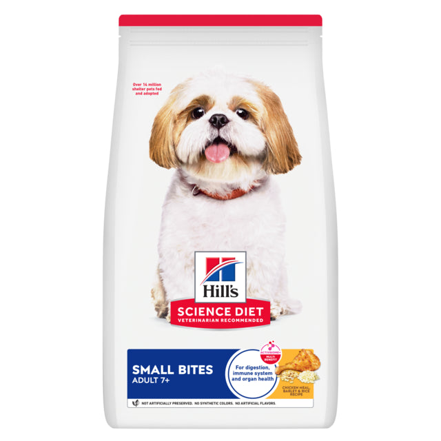 Hills Science Diet dog food package with a small dog on the label