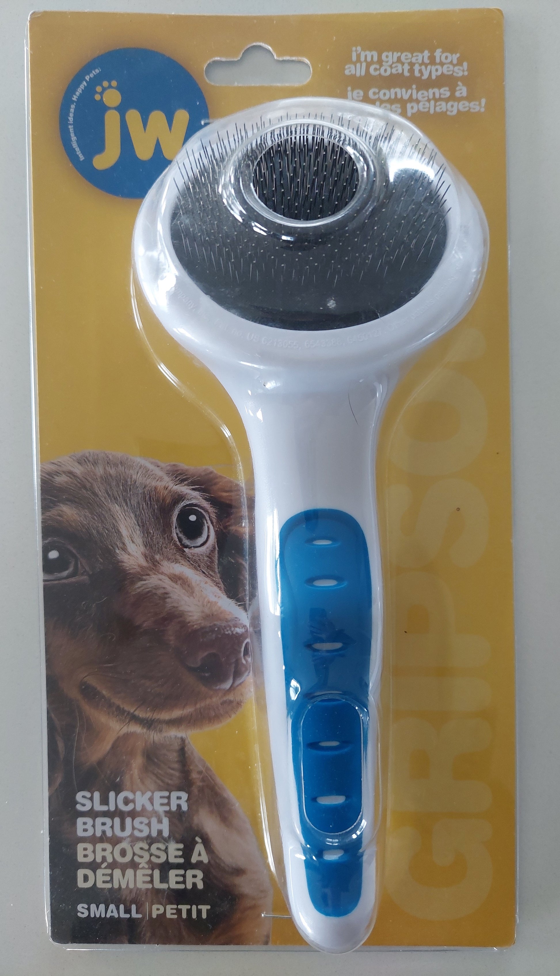 JW Slicker Brush dog grooming Blue/White