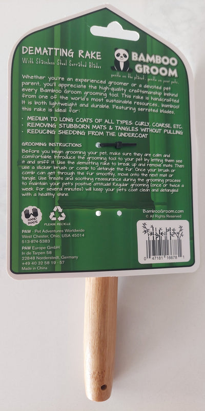 bamboo grooming dematting Rake