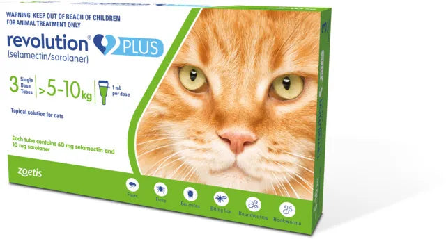 Revolution Plus Flea Treatment for Cats 2.5-5kg - 3 Pack