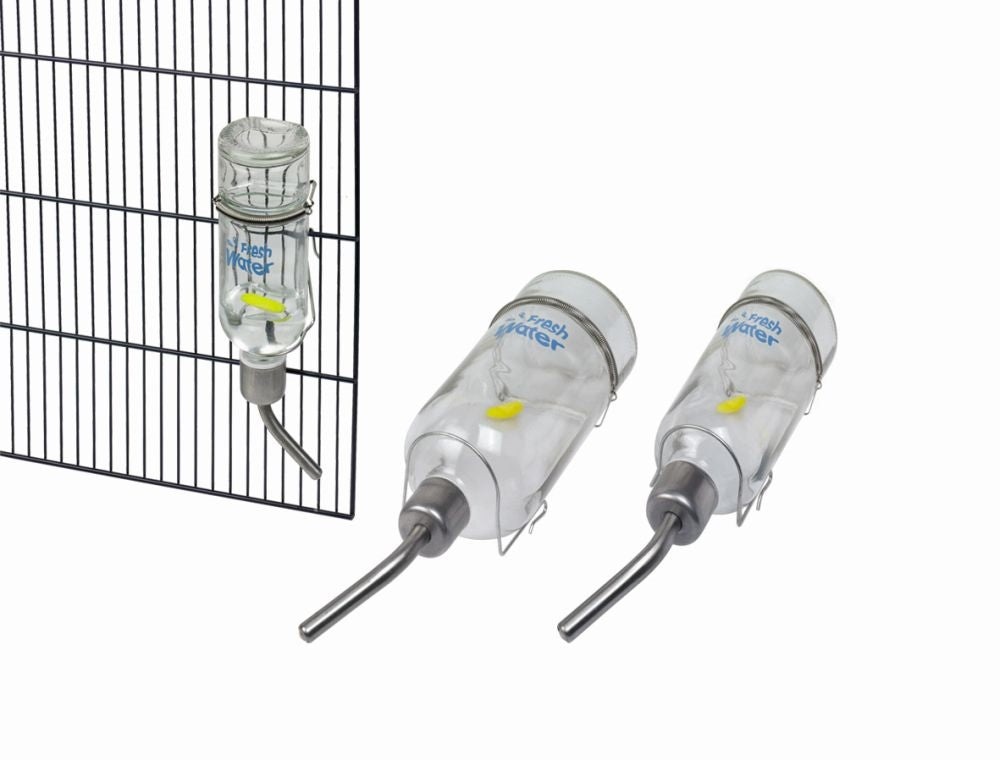 Glass Drinking Bottle for Rodents 355ml - Water Bottle by Nobby