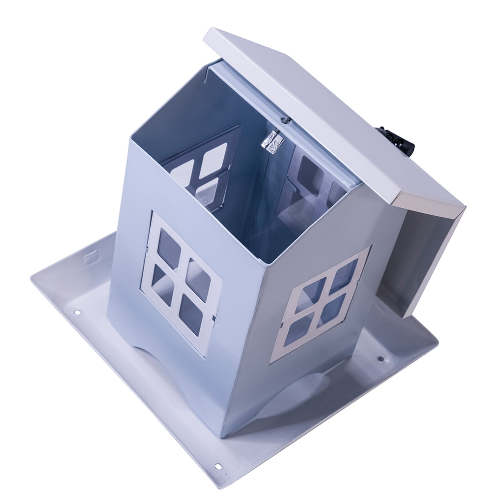 Bird Feeder "Ditte" - Metal & Plastic Seed Dispenser with Removable Roof | Light Blue/White Nobby