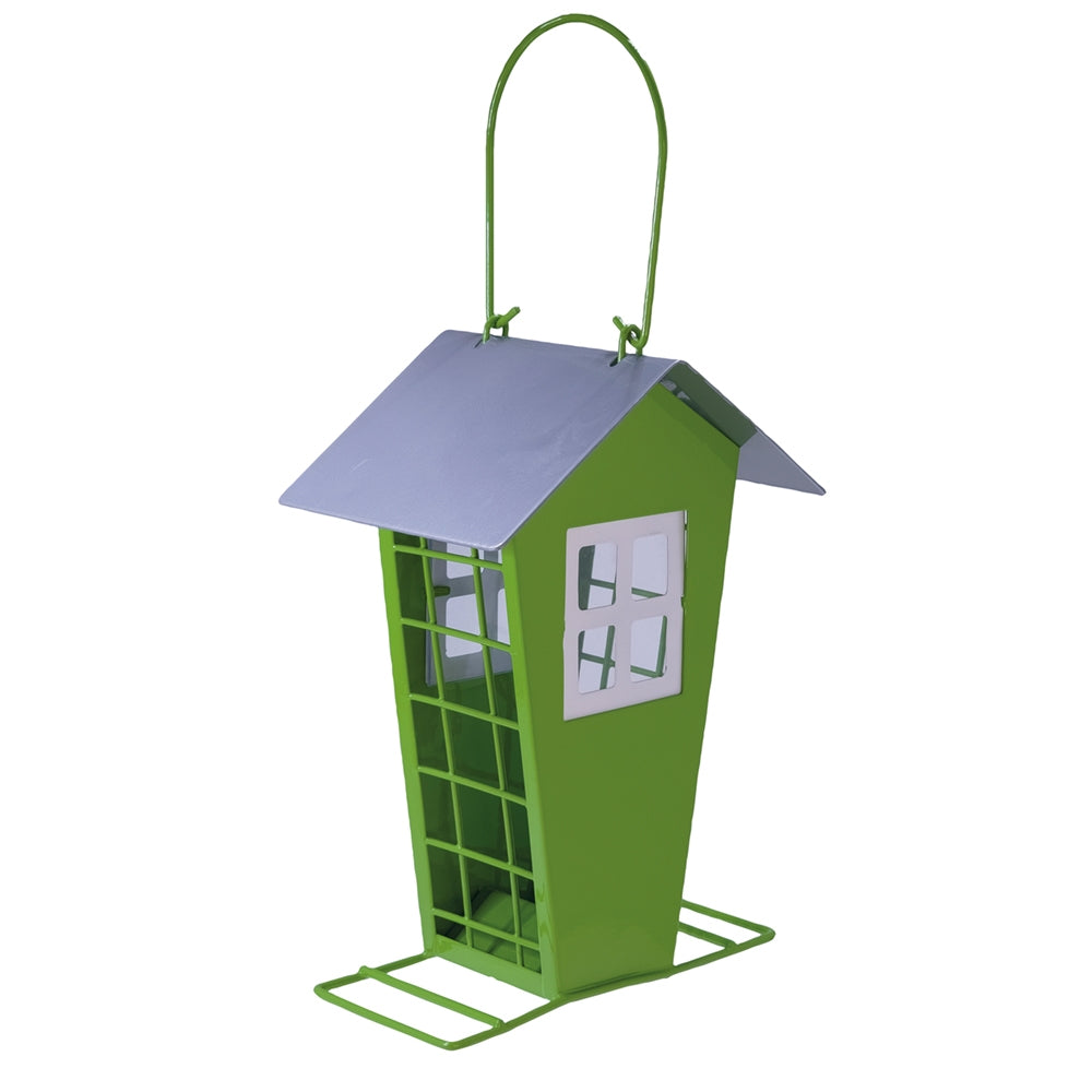 Bird Feeder Nobby GURLI - Metal Feeder for Fresh Food & Coarse Seeds | Green/Gray