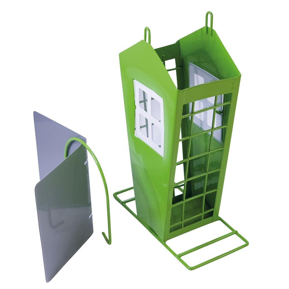 Bird Feeder Nobby GURLI - Metal Feeder for Fresh Food & Coarse Seeds | Green/Gray