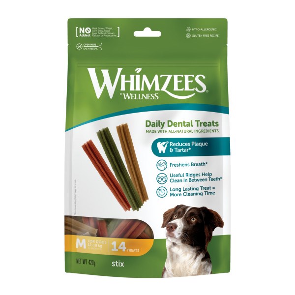 WHIMZEES Stix Dental Chews for Dogs - Medium 14 Pack