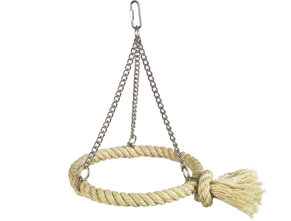 Bird Sisal Swing "Ring" 24x18cm - Natural Cage Toy for Parrots & Parakeets