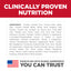 Nutritional label with ingredients list and branding on a red and white background