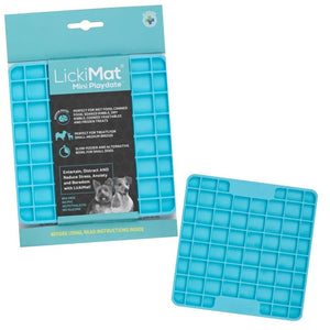 LickiMat Mini Playdate - Small Slow Feeder Licking Mat for Dogs & Cats | Turquoise