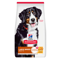 Hills Science Diet dog food package for large breed adults on a white background