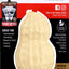 Peanut-shaped dog toy with packaging featuring Mutt Butter branding.