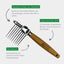 Bamboo Groom Dematting Rake with Stainless steel serrated Blades