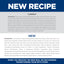 Ingredients list for a pet food product with a blue and white color scheme.