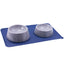 Silicone Pet Bowl Mat Canto - Non-Slip with Raised Edge for Dogs & Cats | Blue 47x30cm