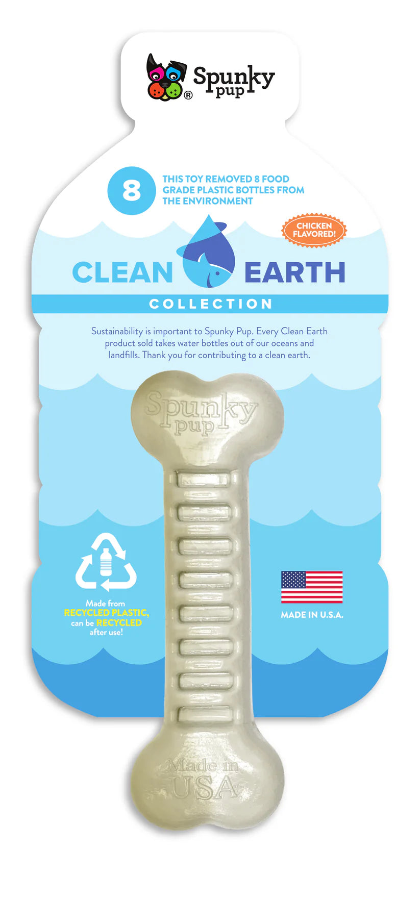 Clean Earth Recycled Dog Bone | Eco-Friendly Dog Chew Toy