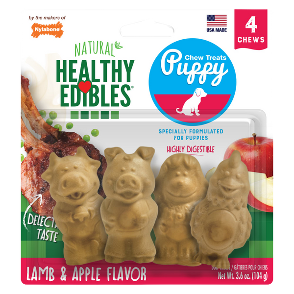 Nylabone Healthy Edibles Puppy Pals Chew Treats 4 Pack