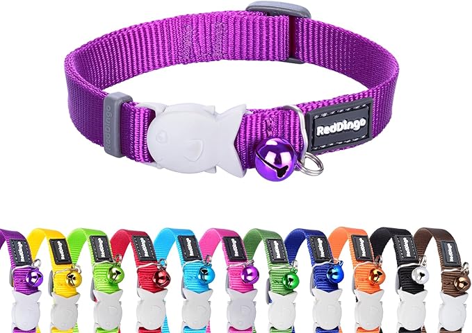 Red Dingo Safety Cat Collar Plain With Break-Away Clip