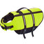 Yellow dog life jacket with black straps on a white background Nobby neon yellow