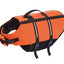 Orange dog life jacket with black straps on a white background Nobby neon orange