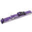 Purple dog collar with a metal buckle on a white background