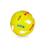 Yellow ball with fish designs on a white background
