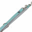 Dog leash with mint strap and silver hardware on a white background