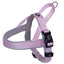 Lilac Dog harness straps on a white background