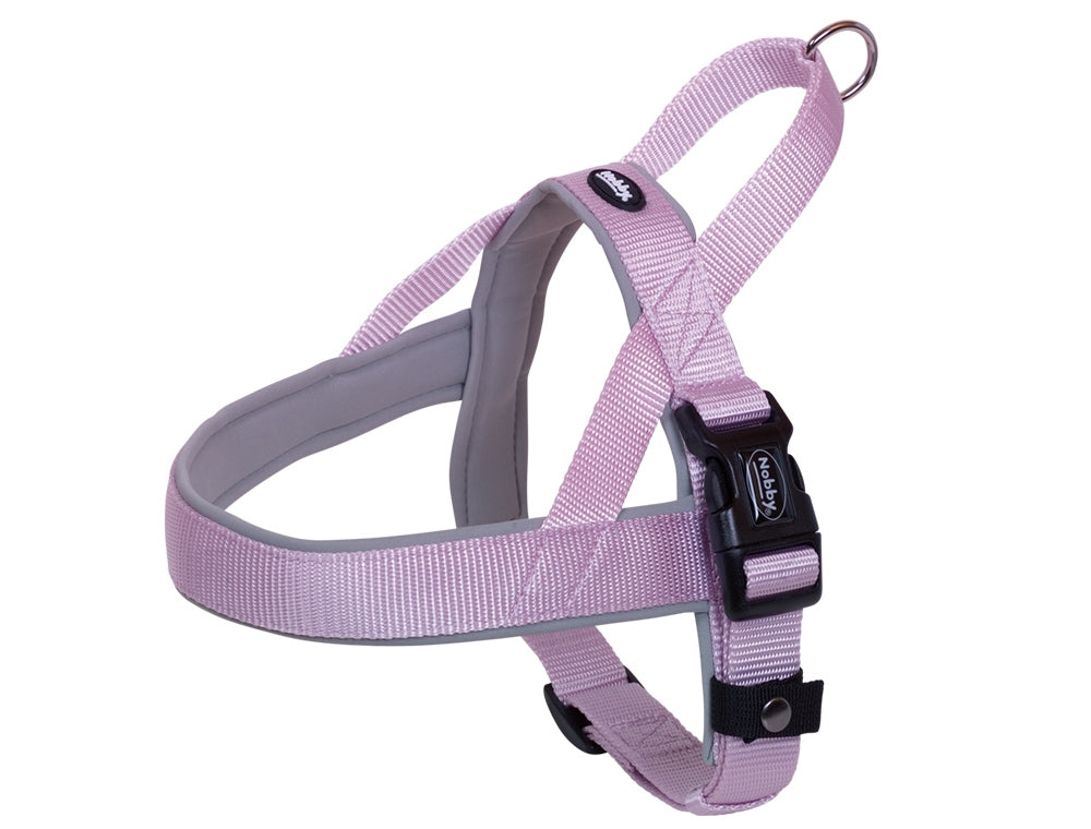 Lilac Dog harness straps on a white background