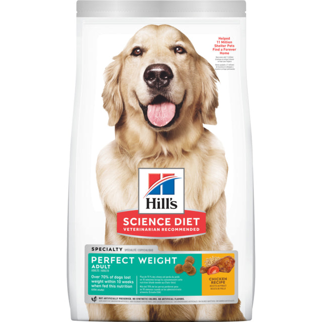 Hills Science Diet dog food package with a golden retriever on a white background