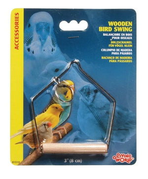 LW Wooden Bird Swing - 10cm