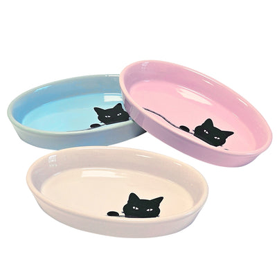 Ceramic Cat Bowl "WILSON" 120ml - Whisker-Friendly Flat Design | 3 Colors
